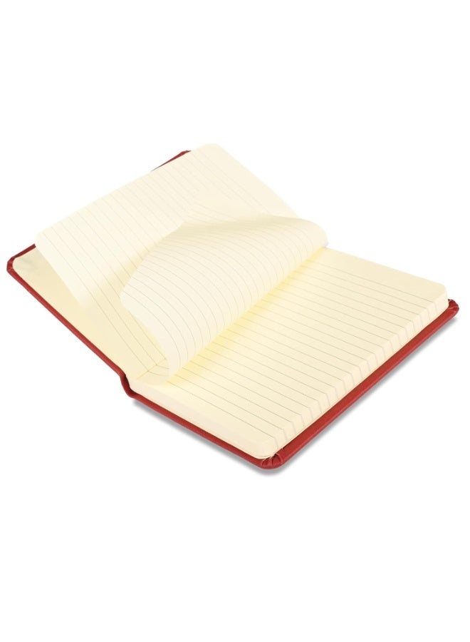 FIS® Executive Notebook, Italian PU Materials, A6 Size(105x148mm,) Round Corners, 96 Sheets, Single Ruled, 70gsm Italian Ivory Paper with Elastic Band Closure, 1 Piece, Maroon Color-FSNBEXA696MR - Image 5